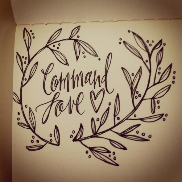 handlettering, command love, drawing